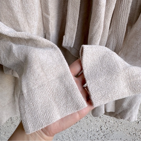 BAREFOOT DREAMS Cozy Chic Ultra Lite Shawl Pointelle Cardigan in Cream Stone S/M - Picture 13 of 13